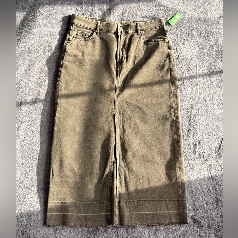 Gap Black Wash Midi Denim Skirt Size 10